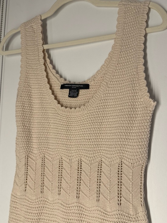 French Connection Dresses & Skirts - French Connection Beige Crochet Tank Dress